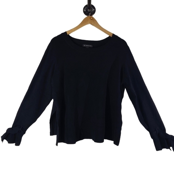NWT INC Womens Black Long Sleeve‎ with Bows Neck Casual Sweater Plus 0X - Picture 2 of 4